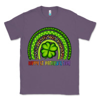 Lavender Happy St. Patrick's Day Shamrock Rainbow Classic Tee - Artiststas