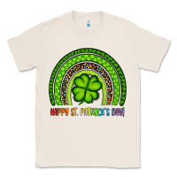 Natural Happy St. Patrick's Day Shamrock Rainbow Classic Tee - Artiststas