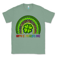 Sage Happy St. Patrick's Day Shamrock Rainbow Classic Tee - Artiststas