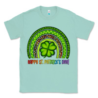 Seafoam Happy St. Patrick's Day Shamrock Rainbow Classic Tee - Artiststas