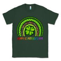 Sports Green Happy St. Patrick's Day Shamrock Rainbow Classic Tee - Artiststas