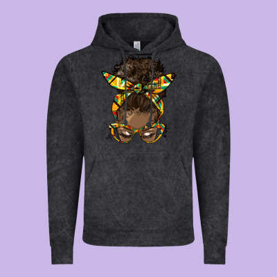 Afro Bun Vintage Hoodie Designed By Hra Design Shop