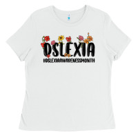 White dslexia awareness month Ladies Tee - MaliasSmallBusiness