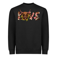 Black highland cow love Heavyweight Sweatshirt - JahusDesignShop