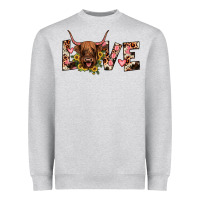 Heather Grey highland cow love Heavyweight Sweatshirt - JahusDesignShop