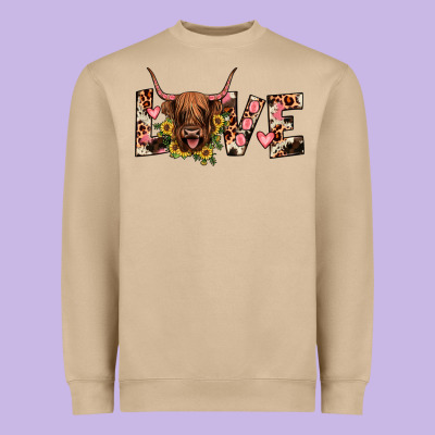 Highland Cow Love Heavyweight Sweatshirt Designed By Jahusdesignshop