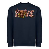 Navy highland cow love Heavyweight Sweatshirt - JahusDesignShop
