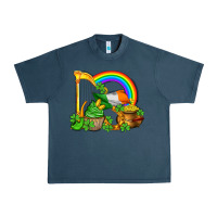 Midnight Navy st patricks day  rainbow shamrocks Urban Heavy Tee - AdoDesignShop