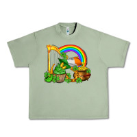 Oil Green st patricks day  rainbow shamrocks Urban Heavy Tee - AdoDesignShop