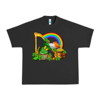 Pigment Black st patricks day  rainbow shamrocks Urban Heavy Tee - AdoDesignShop