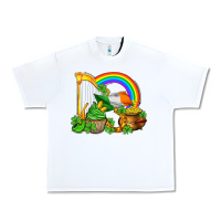 White st patricks day  rainbow shamrocks Urban Heavy Tee - AdoDesignShop