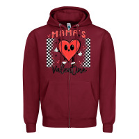 Burgundy mama's valentine Zipper Hoodie - MaliasSmallBusiness