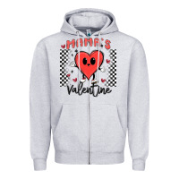 Heather Grey mama's valentine Zipper Hoodie - MaliasSmallBusiness