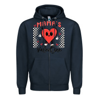 Navy mama's valentine Zipper Hoodie - MaliasSmallBusiness