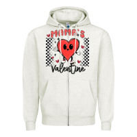Oatmeal Heather mama's valentine Zipper Hoodie - MaliasSmallBusiness
