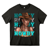 Asphalt howdy howdy black girl Heavy Core Tee - texasbilliewilder