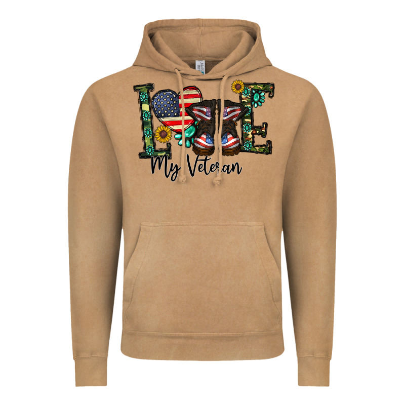 Love My Veteran Vintage Hoodie by CowhideDigitalArt | Teevron