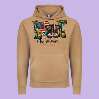 Love My Veteran Vintage Hoodie Designed By Cowhidedigitalart