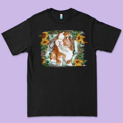 Premium Tee Bunny With Flower Leopard