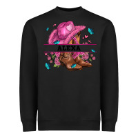 Black pink costom name cowgirl hat and roses Heavyweight Sweatshirt - AdoDesignShop