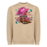 Mushroom pink costom name cowgirl hat and roses Heavyweight Sweatshirt - AdoDesignShop