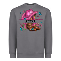 Storm pink costom name cowgirl hat and roses Heavyweight Sweatshirt - AdoDesignShop