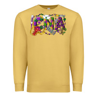 Antique Gold CNA Certified Nursing Assistant Mardi Gras Premium Sweatshirt - LillyAllenDesigns