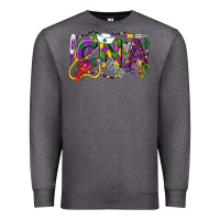 Charcoal Heather CNA Certified Nursing Assistant Mardi Gras Premium Sweatshirt - LillyAllenDesigns