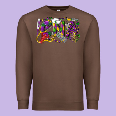 Cna Certified Nursing Assistant Mardi Gras Premium Sweatshirt Designed By Lillyallendesigns