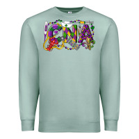 Seafoam CNA Certified Nursing Assistant Mardi Gras Premium Sweatshirt - LillyAllenDesigns