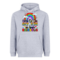 Heather Grey come to the gay side we have rainbows Heavyweight Hoodie - LillyAllenDesigns