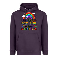 Plum come to the gay side we have rainbows Heavyweight Hoodie - LillyAllenDesigns