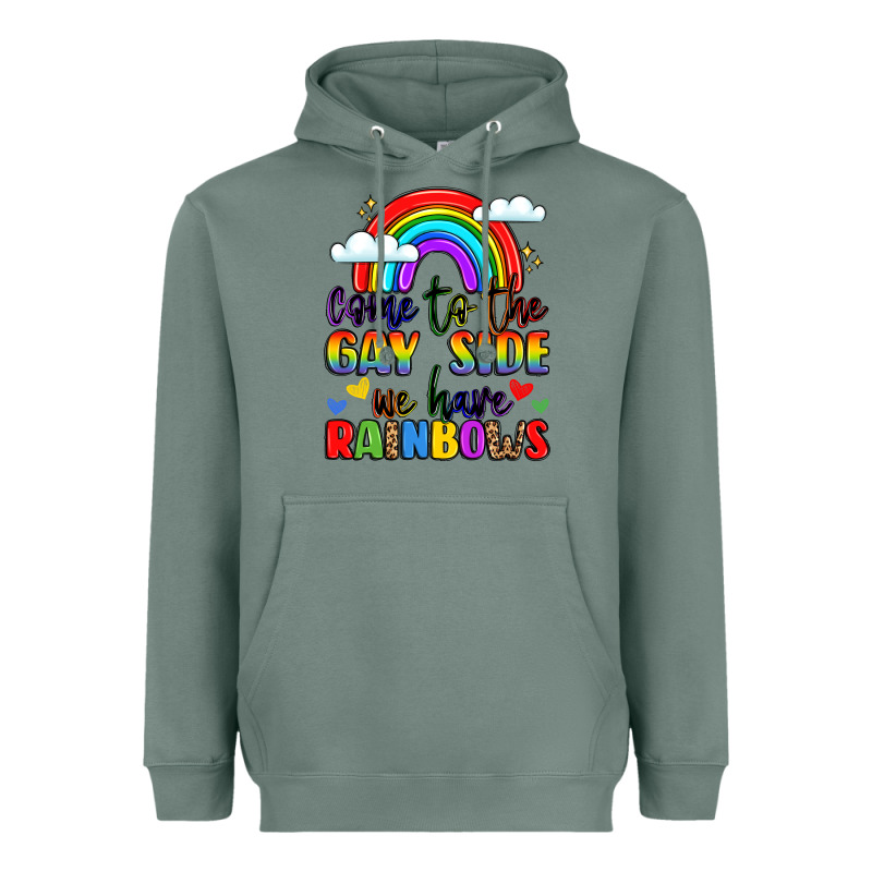 Come To The Gay Side We Have Rainbows Heavyweight Hoodie by LillyAllenDesigns | Teevron
