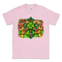 Western Shamrock Cross Leopard Background Classic Tee | Teevron