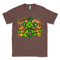 Chestnut Western Shamrock Cross Leopard Background Classic Tee - Artiststas