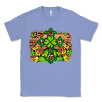 Colony Blue Western Shamrock Cross Leopard Background Classic Tee - Artiststas
