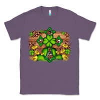 Lavender Western Shamrock Cross Leopard Background Classic Tee - Artiststas