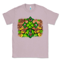 Lilac Western Shamrock Cross Leopard Background Classic Tee - Artiststas