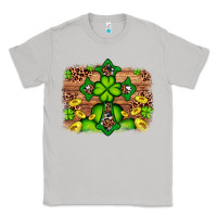 Moon Dust Western Shamrock Cross Leopard Background Classic Tee - Artiststas