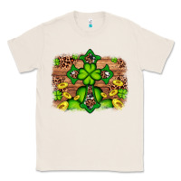 Natural Western Shamrock Cross Leopard Background Classic Tee - Artiststas