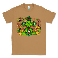 Toasted Coconut Western Shamrock Cross Leopard Background Classic Tee - Artiststas