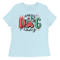 Baby Blue crazy dog lady Ladies Tee - MaliasSmallBusiness
