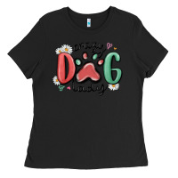 Black crazy dog lady Ladies Tee - MaliasSmallBusiness