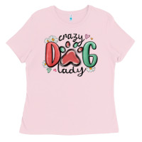 Bubblegum Pink crazy dog lady Ladies Tee - MaliasSmallBusiness