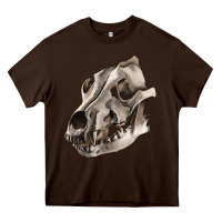 Chocolate Brown Wolf skull Heavy Core Tee - RanaPortraitStore