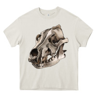 Cream Wolf skull Heavy Core Tee - RanaPortraitStore