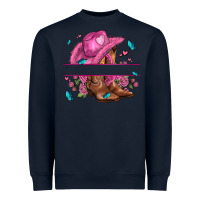 Navy pink cowgirl hat and roses Heavyweight Sweatshirt - AdoDesignShop