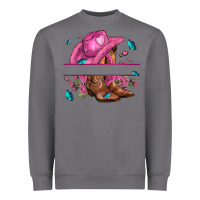 Storm pink cowgirl hat and roses Heavyweight Sweatshirt - AdoDesignShop