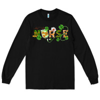 Black st patricks day nurse Long Sleeve Tee - BarkalooDesign