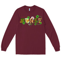 Burgundy st patricks day nurse Long Sleeve Tee - BarkalooDesign